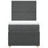 Cama box spring con colchón tela gris oscuro 90x190