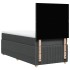 Cama box spring con colchón tela gris oscuro 90x190
