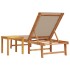 Tumbona con mesa madera maciza de acacia y textileno