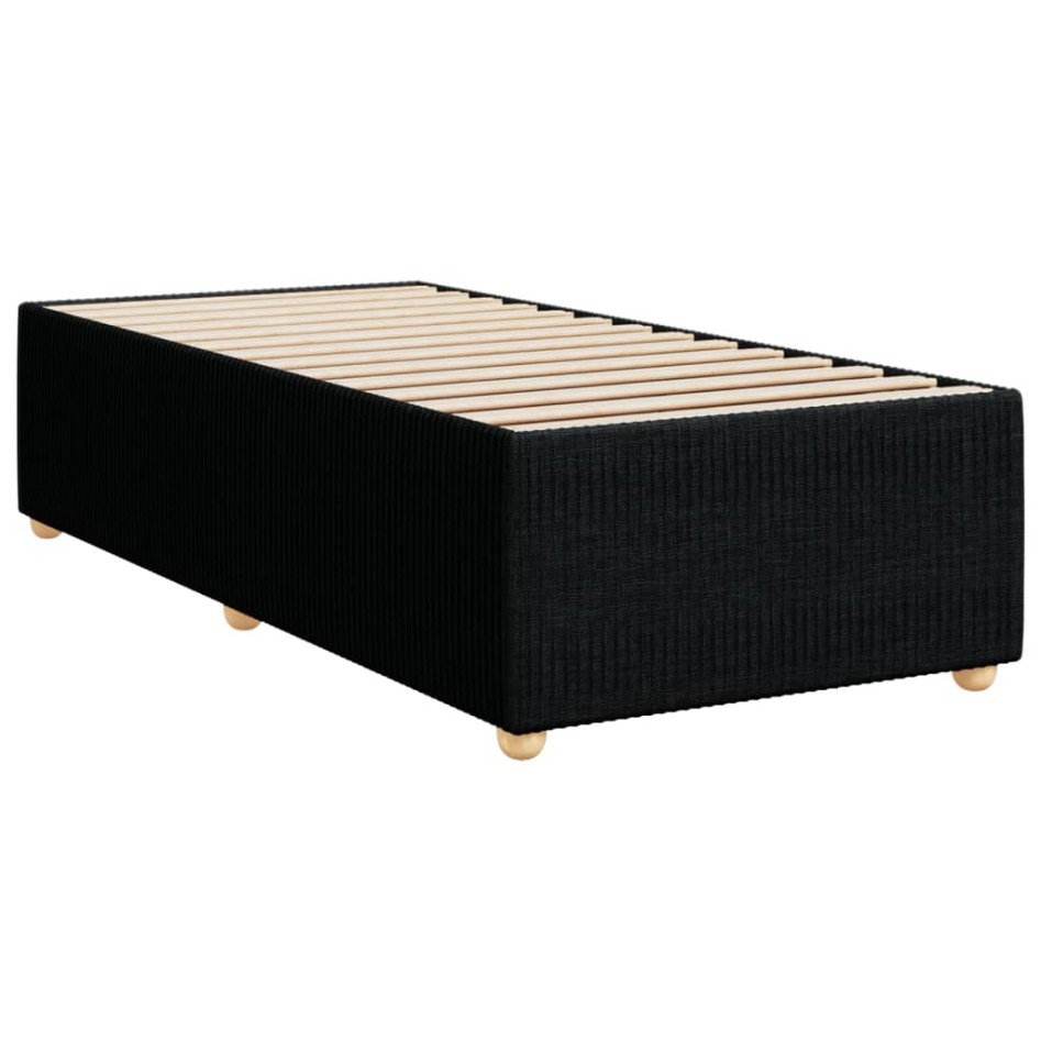 Cama box spring con colchón tela negro 90x190