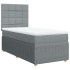 Cama box spring con colchón tela gris claro 90x190