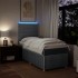 Cama box spring con colchón tela gris claro 90x190