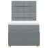 Cama box spring con colchón tela gris claro 90x190