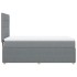 Cama box spring con colchón tela gris claro 90x190