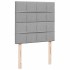 Cama box spring con colchón tela gris claro 90x190