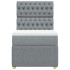 Cama box spring con colchón tela gris claro 90x190