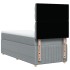 Cama box spring con colchón tela gris claro 90x190