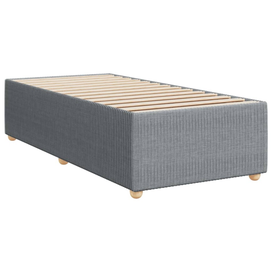 Cama box spring con colchón tela gris claro 90x190