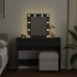 Tocador con luces LED negro 100x40x130