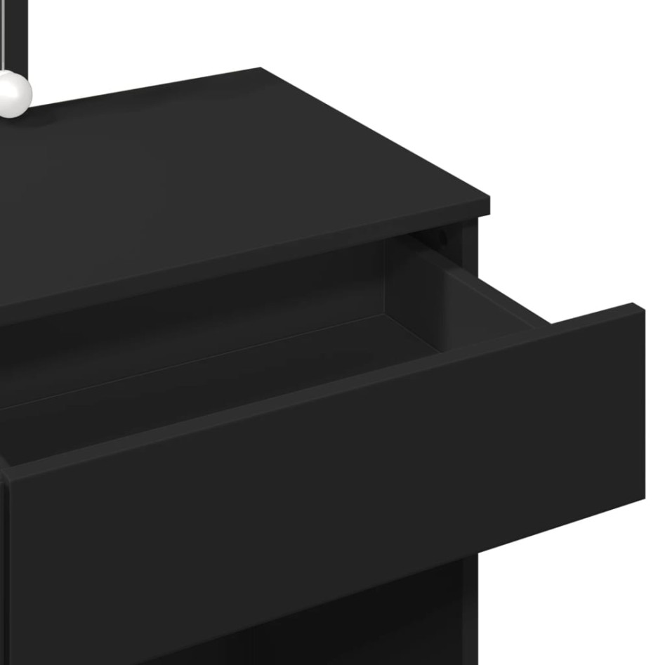 Tocador con luces LED negro 100x40x130