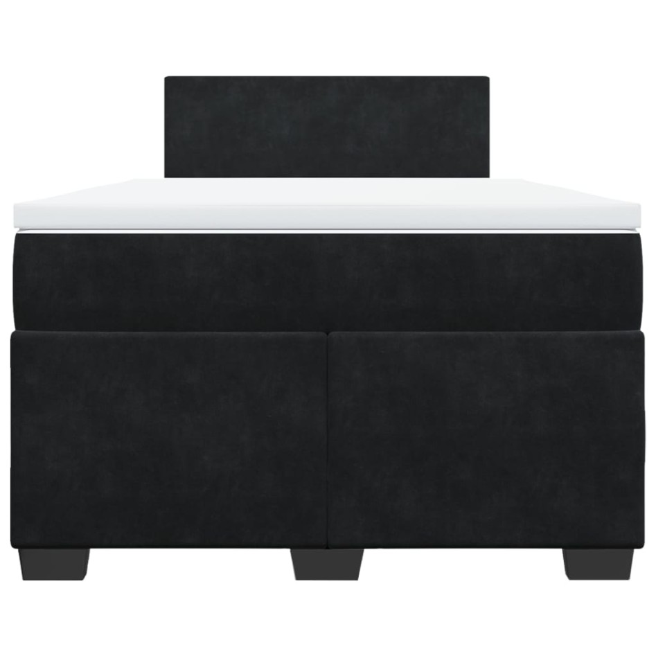 Cama box spring con colchón terciopelo negro 120x190