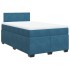 Cama box spring con colchón terciopelo azul oscuro 120x190