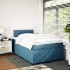 Cama box spring con colchón terciopelo azul oscuro 120x190