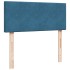Cama box spring con colchón terciopelo azul oscuro 120x190