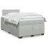 Cama box spring con colchón terciopelo gris claro 120x200