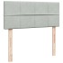Cama box spring con colchón terciopelo gris claro 120x200