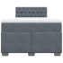 Cama box spring con colchón terciopelo gris oscuro 120x200