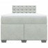Cama box spring con colchón terciopelo gris claro 120x200