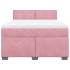 Cama box spring con colchón terciopelo rosa 140x190