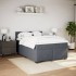 Cama box spring con colchón terciopelo gris oscuro 140x190