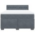 Cama box spring con colchón terciopelo gris oscuro 140x190