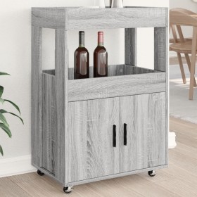Carrito de bar madera de ingeniería gris Sonoma 60x39,5x89