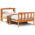 Estructura cama con cabecero madera pino marrón cera 75x190