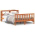 Estructura cama con cabecero madera pino marrón cera 160x200