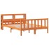 Estructura cama con cabecero madera pino marrón cera 160x200