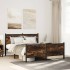 Estructura de cama sin colchón metal roble ahumado 137x190