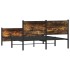 Estructura de cama sin colchón metal roble ahumado 137x190