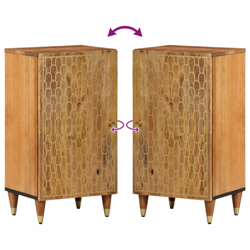 Armario auxiliar madera maciza de mango 40x33x75