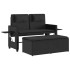 Sillón reclinable de jardín con cojines ratán sintético