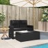 Sillón reclinable de jardín con cojines ratán sintético