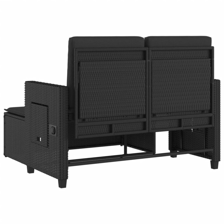 Sillón reclinable de jardín con cojines ratán sintético