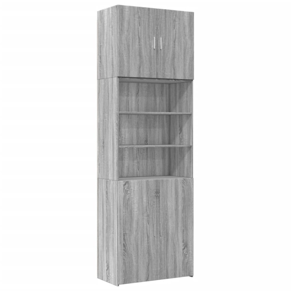 Aparador alto madera de ingeniería gris Sonoma 80x42,5x249