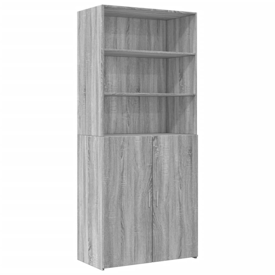 Aparador alto madera de ingeniería gris Sonoma 80x42,5x249