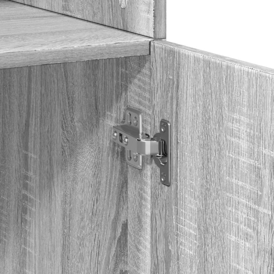 Aparador alto madera de ingeniería gris Sonoma 80x42,5x249