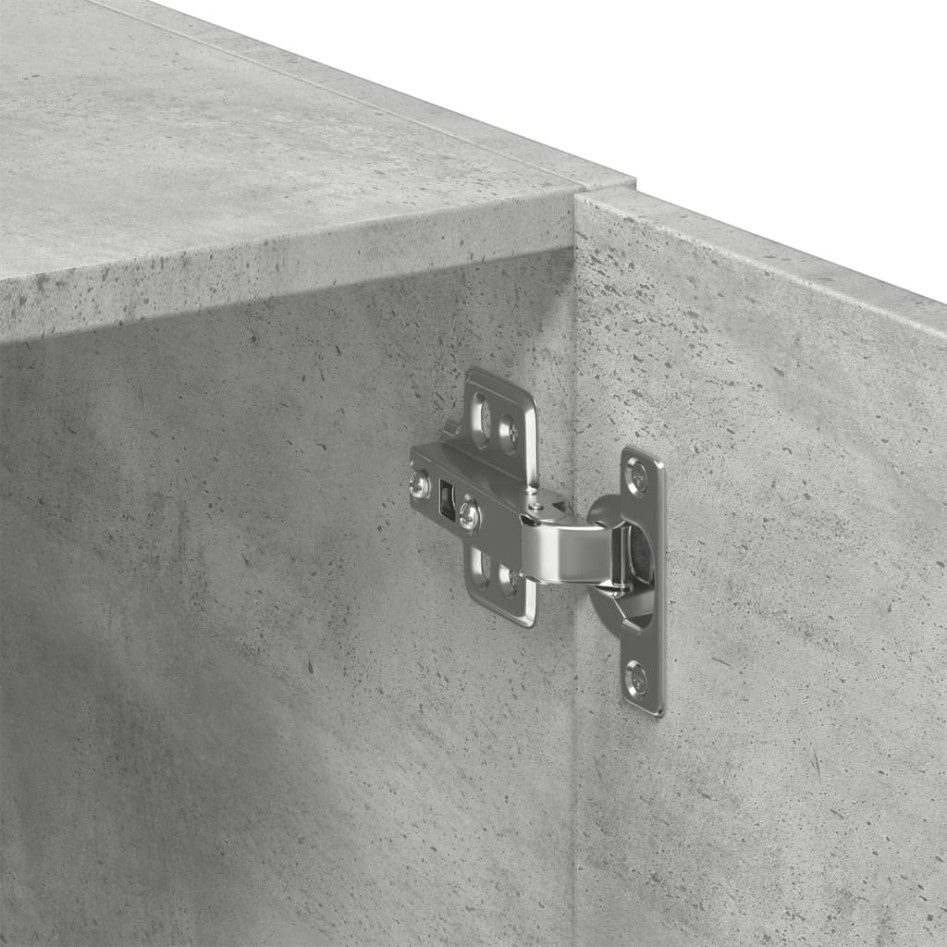 Aparador alto madera de ingeniería gris hormigón 80x42,5x249