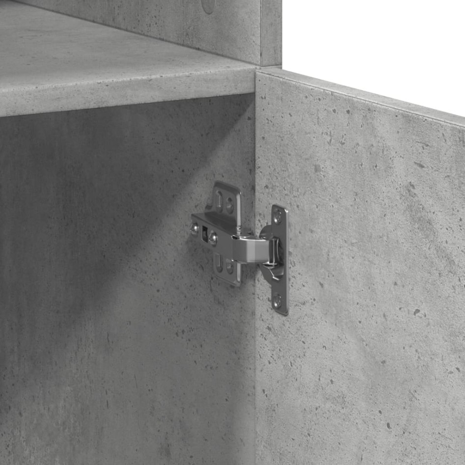 Aparador alto madera de ingeniería gris hormigón 80x42,5x249