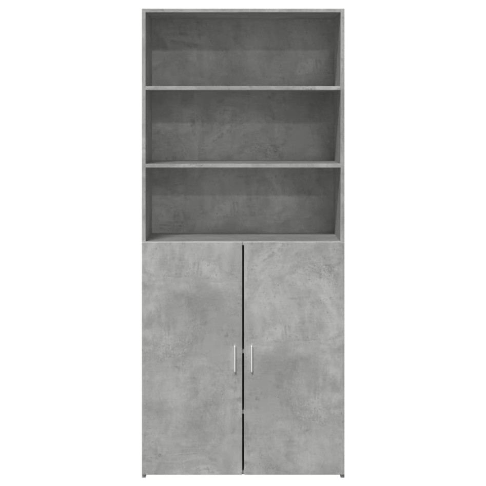 Aparador de madera de ingeniería gris hormigón 80x42,5x185