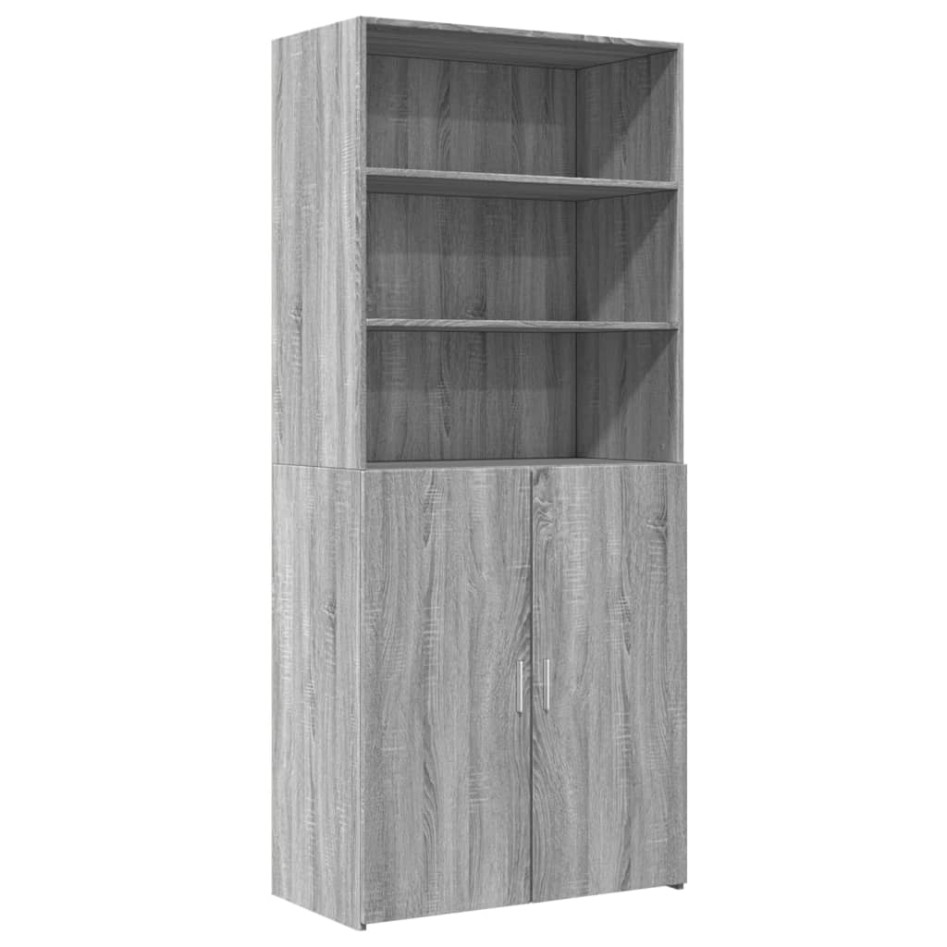 Aparador de madera de ingeniería gris Sonoma 80x42,5x185