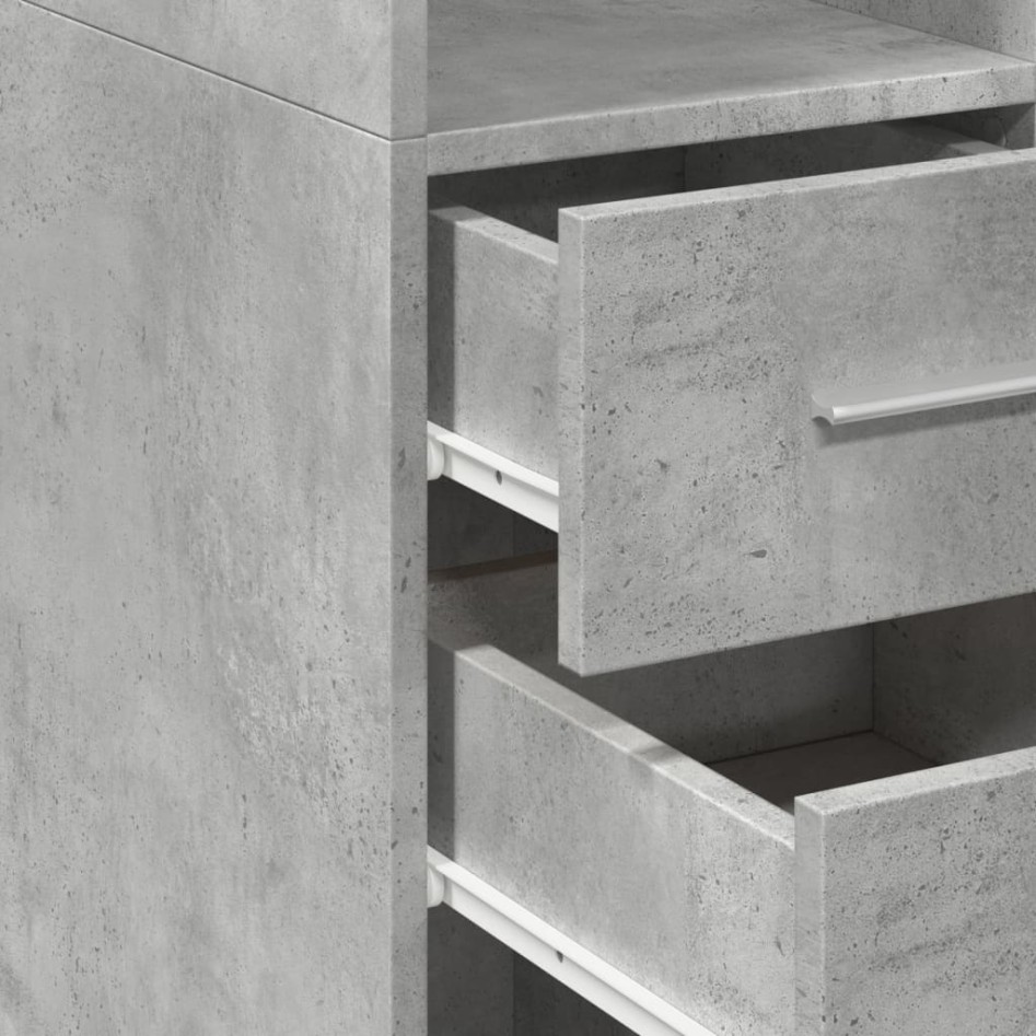 Aparador de madera de ingeniería gris hormigón 50x42,5x185