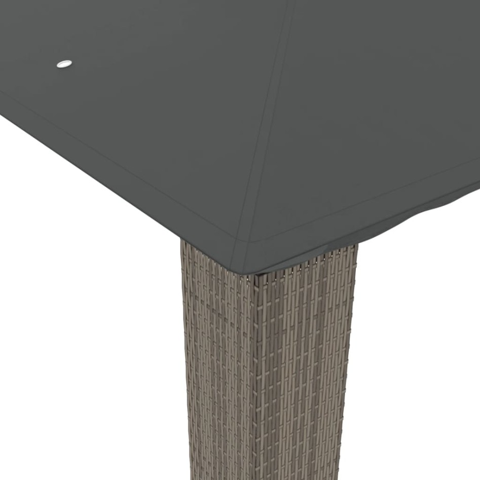 Cenador con doble techo de tela gris antracita 2,94x2,94