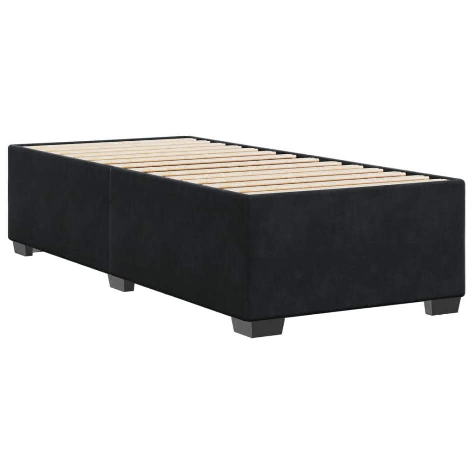 Estructura de cama sin colchón terciopelo negro 80x200