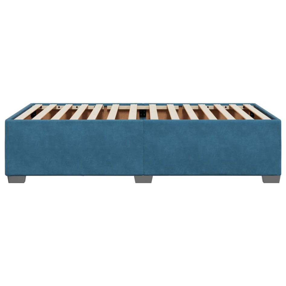 Estructura de cama de terciopelo azul 90x200