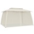 Cenador de doble techo paredes de malla acero crema 3,93x2,93