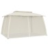 Cenador de doble techo paredes de malla acero crema 3,93x2,93