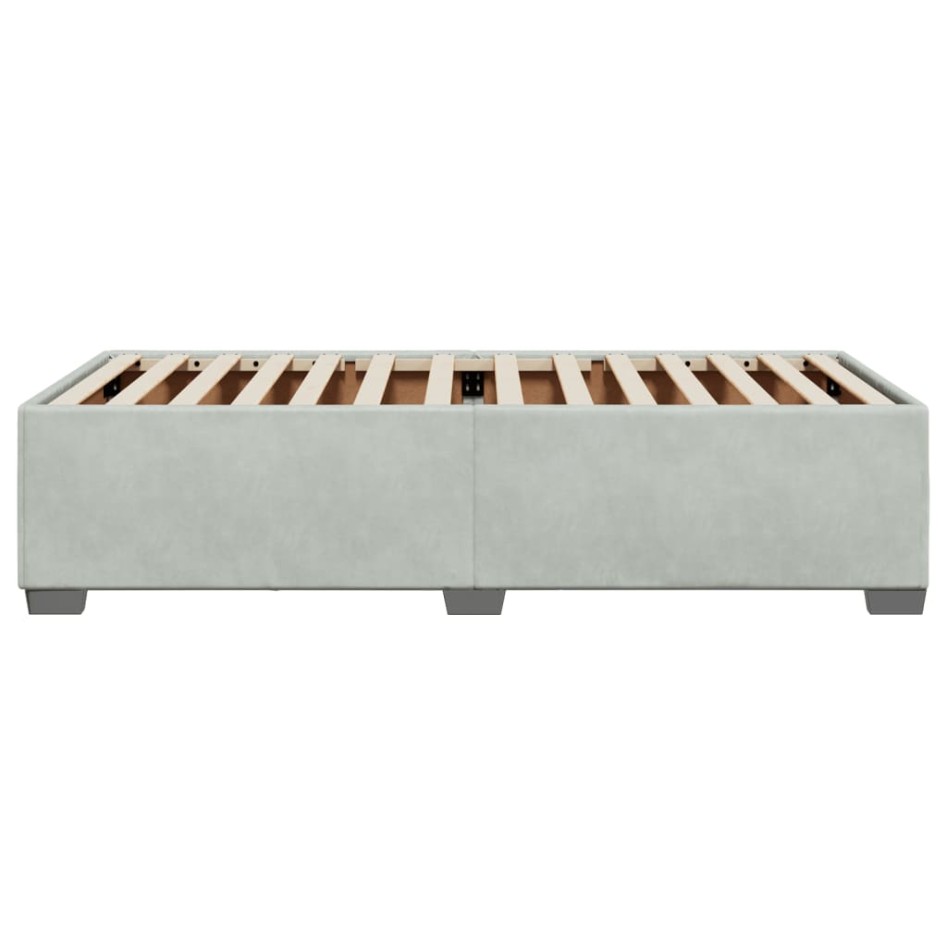 Estructura de cama sin colchón terciopelo gris claro 80x200