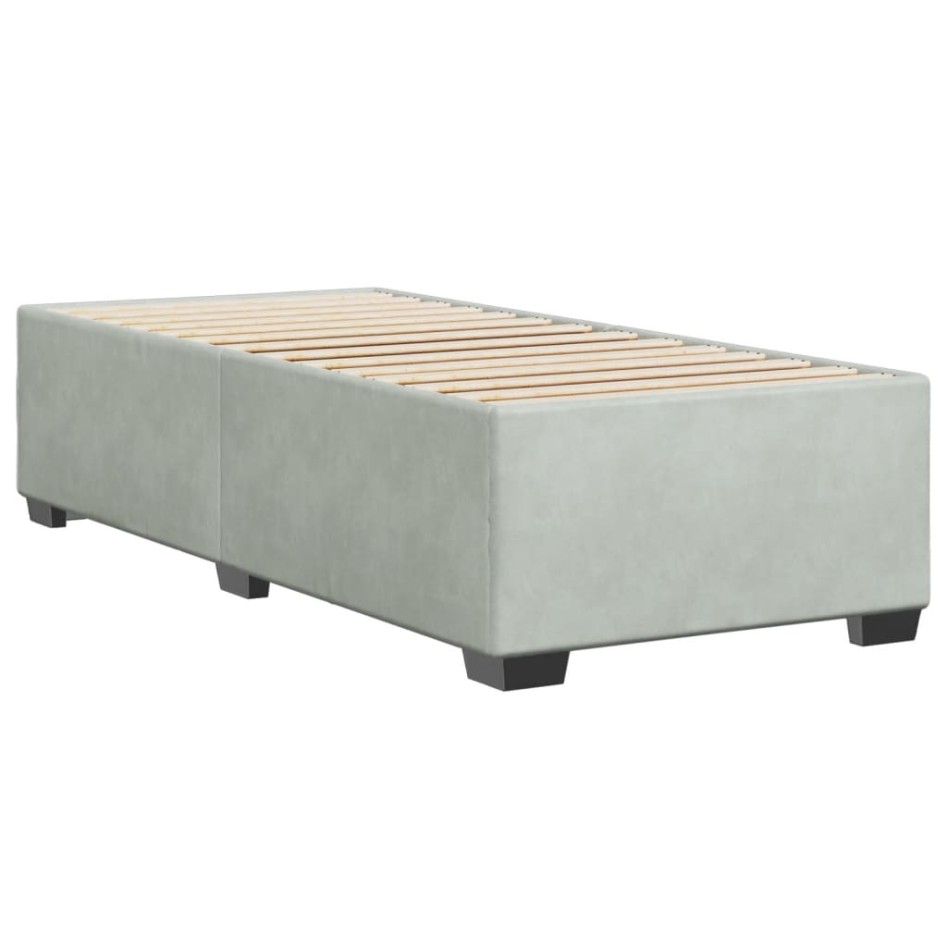 Estructura de cama sin colchón terciopelo gris claro 100x200
